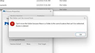 FIX Can't Move The Folder Because There Is A Folder In The Same Location That Can't Be Redirected