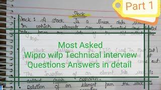 Technical Interview Preparation Wipro Wilp Question+Answer/Data Structure/OOPs concept in detail/CV