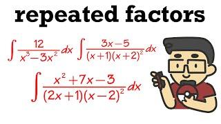 Integration By Partial Fractions (repeated linear factors)