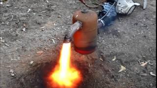 waste oil burner for scrapping construction and first fire up