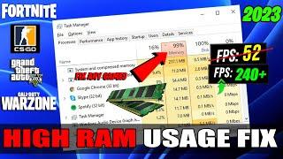  How To Fix 100% Memory/RAM Usage While Gaming  | High Ram Usage Fix 2023 | Windows 10/11