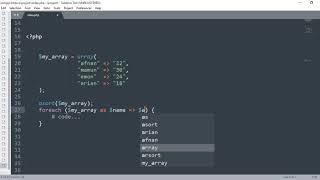 PHP Array Functions -30 (asort() & arsort())