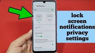 Samsung A33 lock screen notifications privacy settings