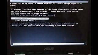 Mengatasi Komputer Tidak Bisa Masuk Windows WINDOWS ERROR RECOVERY | Problem Starting windows