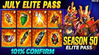 July elite pass free fire 2022 | July elite pass 2022 | free fire season 50 elite pass full review
