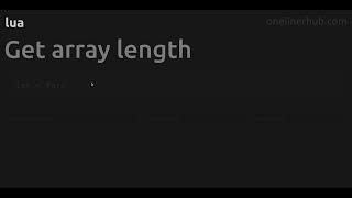 Get array length #lua