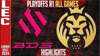 BDS vs MDK Highlights ALL GAMES | LEC Playoffs Upper Round 1 Summer 2024 | Team BDS vs MAD Lions KOI