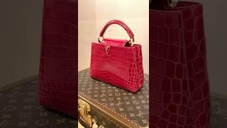 LV Capucines MM Red Croc #lv #lvbag #lvlover #lvaddict #luxury #leather #designerbags #unboxing