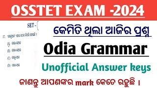 OSSTET EXAM -2024 l Unofficial Answer keys l Odia grammar l OSSTET EXAM Answers keys l OSSTET