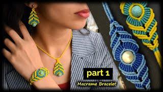 Macrame Tutorial | Macrame  Bracelet With Bead  | Macrame Jewelry Set for Beginners | DIY Macrame