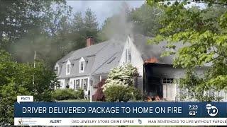 Fact or Fiction: Amazon driver dropped off a package at a home that was on fire?