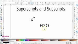 Inkscape Superscripts and Subscripts
