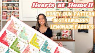 Hearts at Home II: Revamped Honey Bun Pattern in Strawberry Lemonade Fabrics