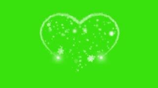 SNOW FLAKE HEART EFFECT || GREEN SCREEN VIDEO TEMPLATE