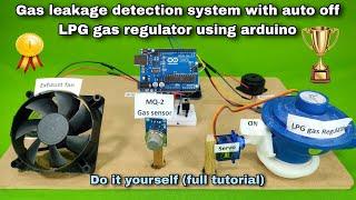 LPG gas leakage detection system with auto cut off regulator using Arduino || award winning project