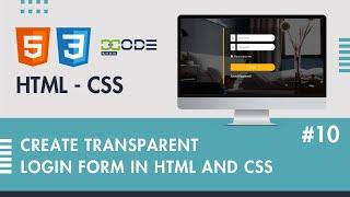 Transparent Login Form Using HTML and CSS | Login Page in HTML with CSS Code