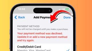 Your Payment Method was Declined Update it or Provide A New Payment Method and Try Again / Fixed