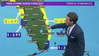 Tropical update: Nicole to make landfall in Florida as a category 1 hurricane Wednesday night