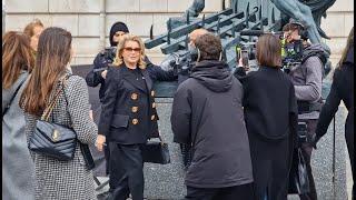 Catherine Deneuve arrival @ Louis Vuitton event for the Paris Fashion Week