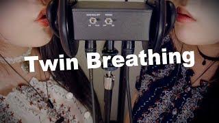 ASMR Twin Breathing & Ear Blowing with Inhaling 