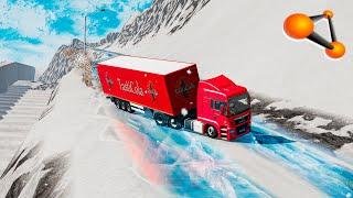 BeamNG.drive - Vehicles On An Icy Road Compilation