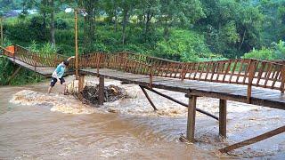 Disaster strikes the KONG family. The wooden bridge was swept away by the flood in an instant