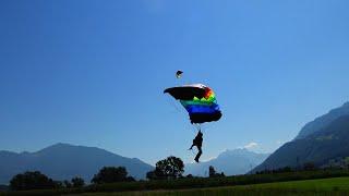 RC Base Jump at  the blue Sky and Mountains in the Background MG Buttikon 2020