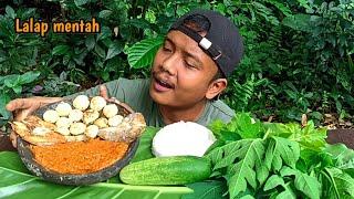 PESTA LALAPAN, Jengkol Mentah Dan Pohon Pepaya , Sambal Terasi Ikan Asin