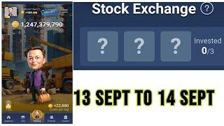 X- EMPIRE STOCK EXCHANGE 13 to 14 September