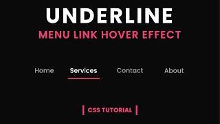 Draw Underline Link Hover Effect | CSS Menu Hover Effect