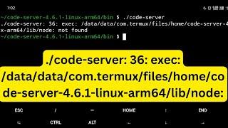 ./code-server: 36: exec: /data/data/com.termux/files/home/code-server-4.6.1-linux-arm64/lib/node: