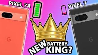 Google Pixel 7a vs Pixel 7 Battery Test - The NEW Battery King?!