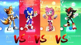 Tails vs Sonic vs Amy Rose vs Shadow | Tiles Hop Edm Rush