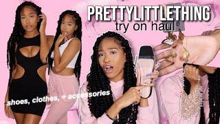 I GOT SOME CUTE PRETTYLITTLETHING STUFF! *TRY-ON HAUL* | CLOTHING, SHOES, + JEWELRY