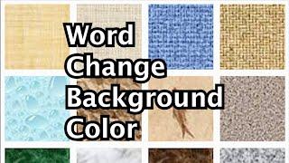 Microsoft Word How to Change Background Color