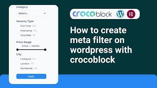 how to create meta filter on wordpress with crocoblock. meta filter. price range filter