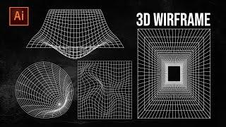 3D Wireframe Graphics Adobe Illustrator