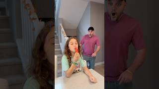 Sierra pranks dad with lipstick   #shorts