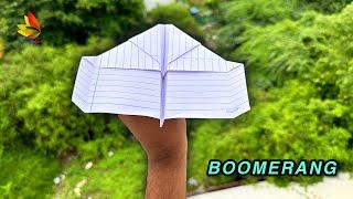 Folding a boomerang paper plane, 100% working plane, how to make airplane that work like a boomerang