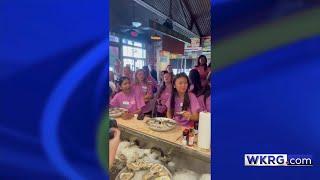 Distinguished Young Women host oyster-eating competition (Video)