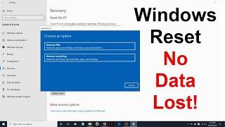 RESET WINDOW 10 AT HOME || WITHOUT LOOSING PERSONAL FILES ||TechMania Arjun ||