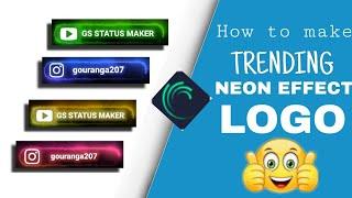 How To Make Trending Neon Effect Logo | Make neon lower thirds | Make Trending Logo | Status Logo