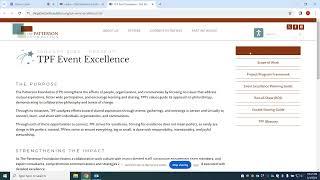 Exploring TPF Event Excellence Webpage and Materials