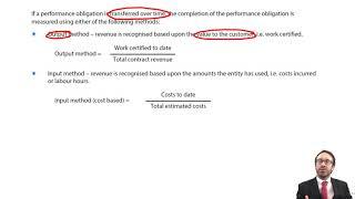 Revenue - Performance obligations over time (output and input) - ACCA Financial Reporting (FR)