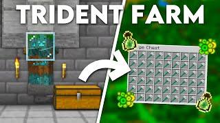 Easy Drowned Trident Farm in Minecraft Bedrock 1.21 (MCPE/Xbox/PS4/Nintendo Switch/Windows10)