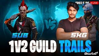 guild test 1vs 2 SKG IS LIVE SKG REACTIONS  |FREE FIRE LIVE IN TELUGU️‍