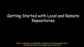 Getting Started with Local and Remote Repositories