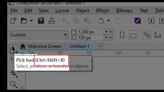 add shortcut in coreldraw x8