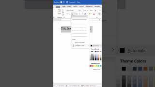 How to Change the Underline Color in Microsoft Word  #shorts