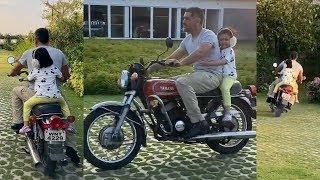 MS Dhoni Bike Ride With His Daughter Ziva At Home | Dhoni Bike Ride With Daughter |   Filmylooks